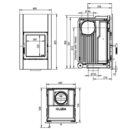 Kachelofeneinsatz Leda Brillant H2 10 KW 4 Kachelofeneinsatz Leda Brillant H2 10 KW – Bild 4