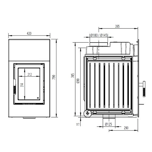 Kachelofeneinsatz Leda Diamant H10 7/9 KW 6 Kachelofeneinsatz Leda Diamant H10 7/9 KW – Bild 6