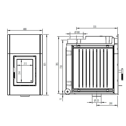 Kachelofeneinsatz Leda Diamant H13 11 KW 3 Kachelofeneinsatz Leda Diamant H13 11 KW – Bild 3