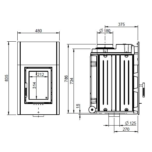 Kachelofeneinsatz Leda Diamant H20 10 KW 3 Kachelofeneinsatz Leda Diamant H20 10 KW – Bild 3