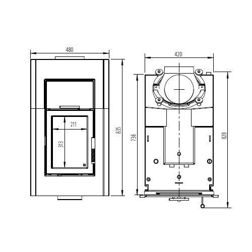 Kachelofeneinsatz Leda Diamant H200 W 15 KW Wasserführend 4 Kachelofeneinsatz Leda Diamant H200 W 15 KW Wasserführend – Bild 4