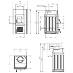 Kachelofeneinsatz Leda Rubin K21 9 KW -Angebote Morsø Store Heizeinsatz Leda Rubin K21 Technische Zeichnungen 900x900
