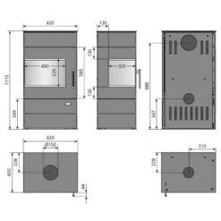 Kaminofen Justus Voga (W+) 7 KW 5 Kaminofen Justus Voga (W+) 7 KW -Angebote Morsø Store Justus Kaminofen Voga W zeichnung 900x900