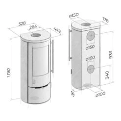 Kaminofen Drooff Aprica 2 | 6 KW -Angebote Morsø Store Kaminofen Drooff Aprica 2 Stein zeichnung 900x900