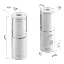Kaminofen Drooff Brunello 2 M 6 KW -Angebote Morsø Store Kaminofen Drooff Brunello 2 M zeichnung 900x900