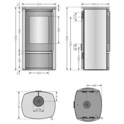 Kaminofen Justus Reno R 6 KW Raumluftunabhängig -Angebote Morsø Store Kaminofen Justus Reno R Skitzze 900x900