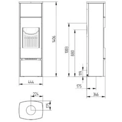 Kaminofen Jydepejsen Bella High 4,6 KW -Angebote Morsø Store Kaminofen Jydepejsen Bella High teh 900x900