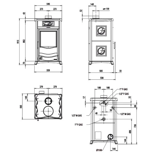 Kaminofen La Nordica TermoRossella Plus Evo DSA 4.0 | 11,1 KW Wasserführend 3 Kaminofen La Nordica TermoRossella Plus Evo DSA 4.0 | 11,1 KW Wasserführend – Bild 3