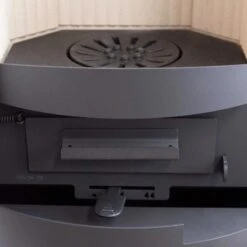 Kaminofen Novaline Gusto Back 8 KW -Angebote Morsø Store Kaminofen Novaline Gusto Back Korpus Schwarz Seitenteile und Topplatte in Serpentino Detail 2 900x900