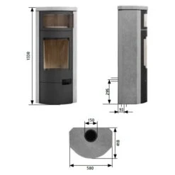 Kaminofen Novaline Gusto Back 8 KW -Angebote Morsø Store Kaminofen Novaline Gusto Back Masszeichnung 900x900