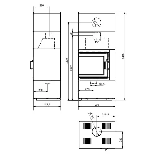 Kaminofen Wamsler Modulo 70/150 L Links 6 KW 2 Kaminofen Wamsler Modulo 70/150 L Links 6 KW – Bild 2