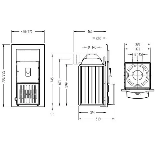 Öl-Kachelofeneinsatz Buderus Logaflame HLV115 7,5 KW Aus Gusseisen 4 Öl-Kachelofeneinsatz Buderus Logaflame HLV115 7,5 KW Aus Gusseisen – Bild 4