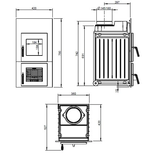 Kachelofeneinsatz Leda Rubin K17 6/7 KW 5 Kachelofeneinsatz Leda Rubin K17 6/7 KW – Bild 5