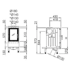 Kachelofeneinsatz Spartherm Renova B-Air Für Frontblende 8,8 KW -Angebote Morsø Store Renova B Air techn blende 900x900